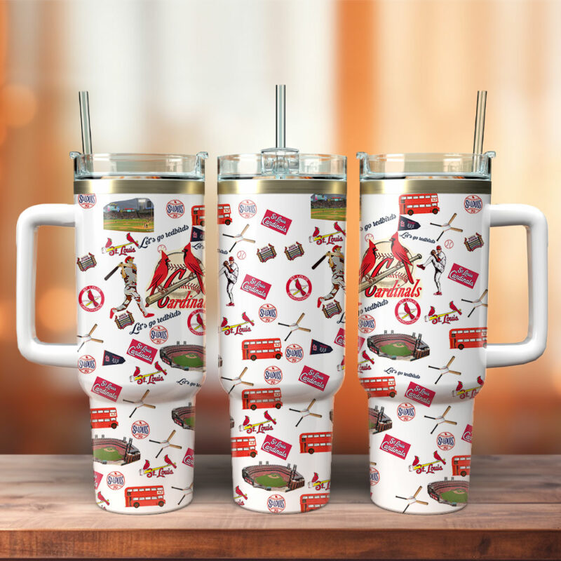 St. Louis Cardinals MLB Custom Stanley Quencher 40oz Stainless Steel Tumbler With Handle - Threewoofs
