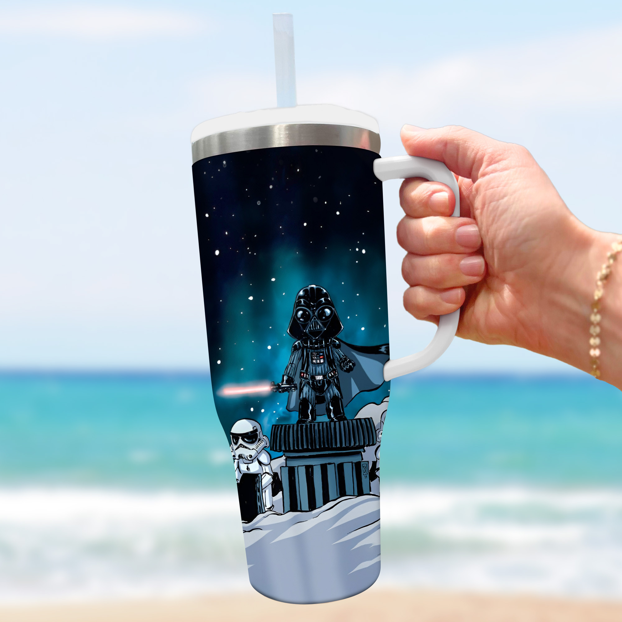 Personalized Galaxy Adventure Tumbler - Custom Name Sci-Fi Travel Mug - Image 2