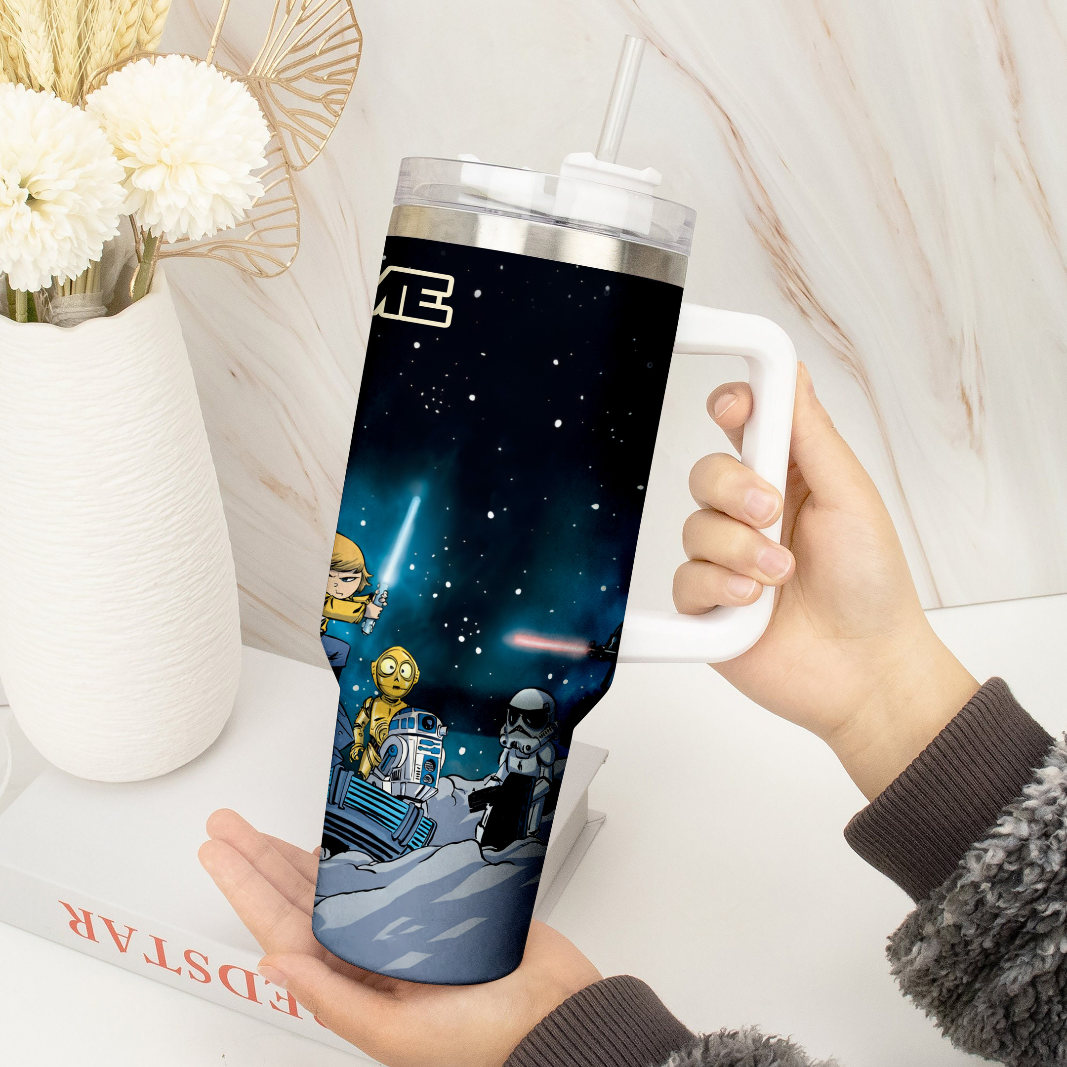 Personalized Galaxy Adventure Tumbler - Custom Name Sci-Fi Travel Mug - Image 3