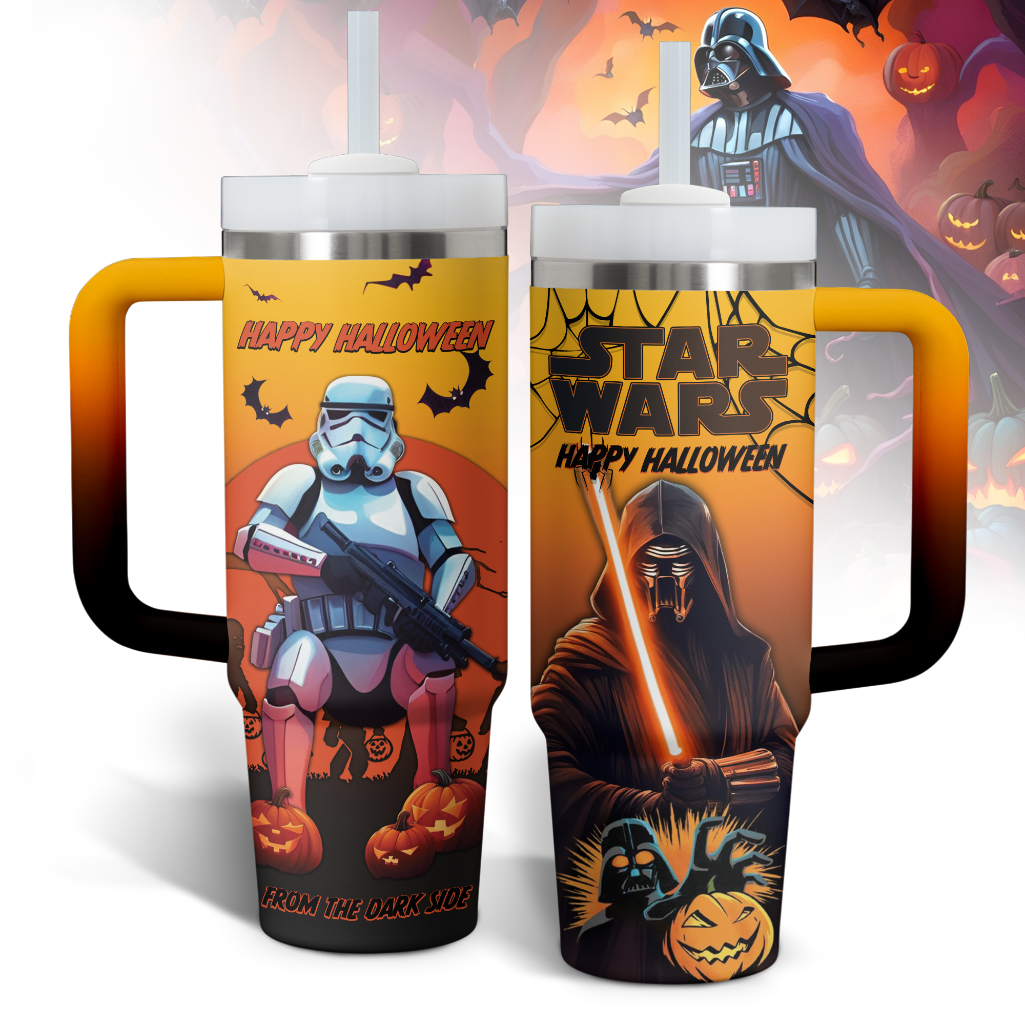 Spooky Star Wars Halloween Tumblers - Double-Sided Design