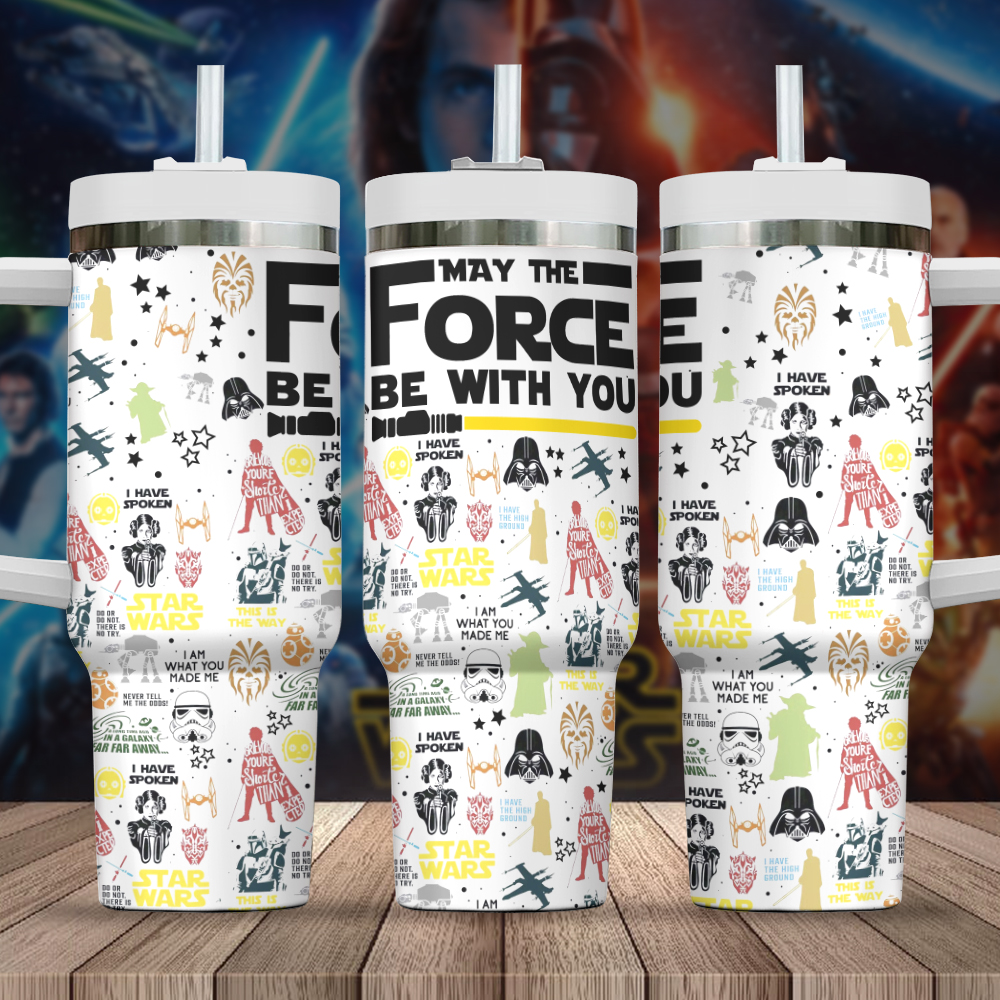Star Wars Stainless Steel Tumbler - May the Force Be With You Design