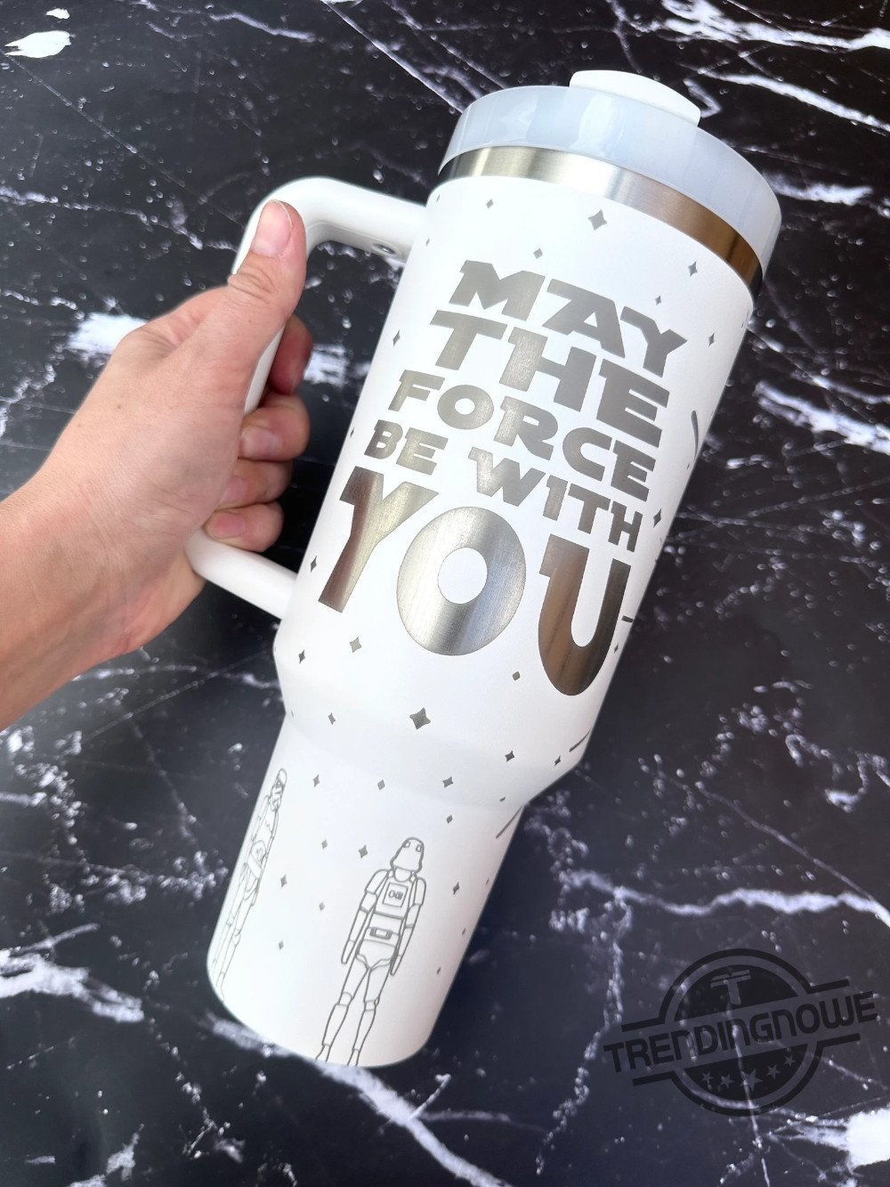 Galactic Insulated Travel Mug - May the Force Be With You Design - Image 4