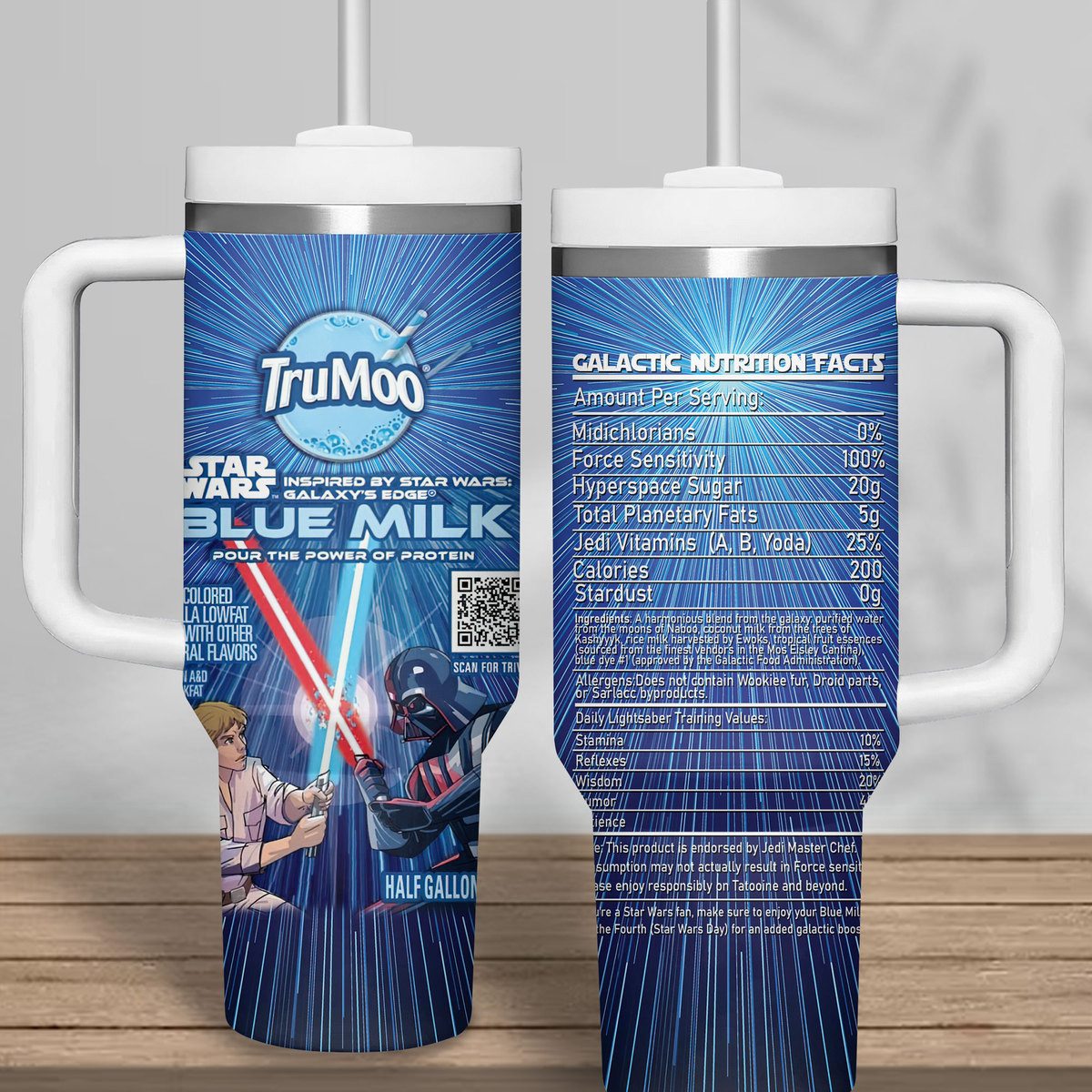 TruMoo Star Wars Inspired Blue Milk Mug - Galactic Protein Drink Holder
