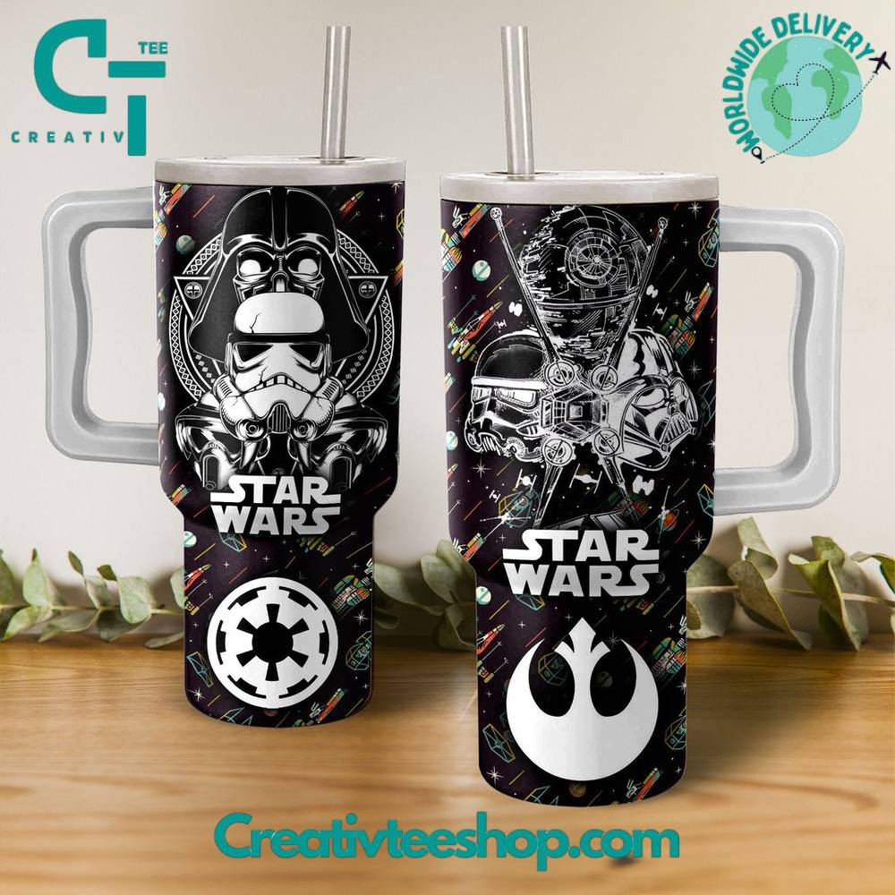 Star Wars Tumbler with Handle - Galactic Design for Fans
