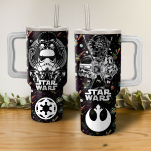 Star Wars Double-Sided Tumbler with Lid & Straw - Iconic Galactic Designs