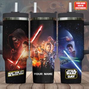 Personalized Star Wars Tumbler - Customizable Name & Iconic Scenes