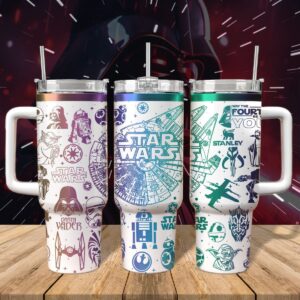 Star Wars Movies Custom Stanley Quencher 40oz Stainless Steel Tumbler With Handle - Threewoofs