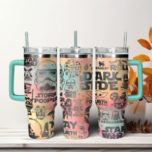 Star Wars Movies Custom Stanley Quencher 40oz Stainless Steel Tumbler With Handle - Threewoofs