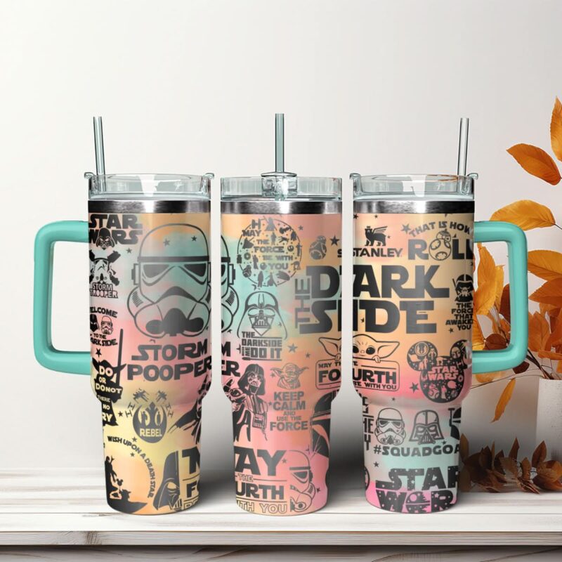 Star Wars Movies Custom Stanley Quencher 40oz Stainless Steel Tumbler With Handle - Threewoofs