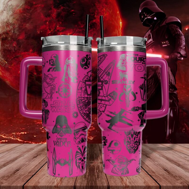Star Wars Movies Custom Stanley Quencher 40oz Stainless Steel Tumbler With Handle - Threewoofs