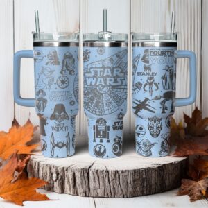 Star Wars Movies Custom Stanley Quencher 40oz Stainless Steel Tumbler With Handle - Threewoofs