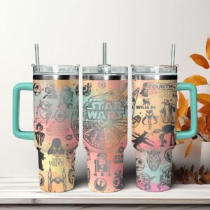 Star Wars Movies Custom Stanley Quencher 40oz Stainless Steel Tumbler With Handle - Threewoofs