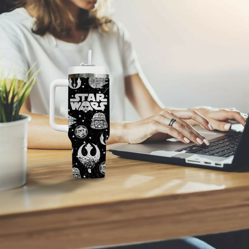 Star Wars Movies Custom Stanley Quencher 40oz Stainless Steel Tumbler With Handle - Threewoofs - Image 3