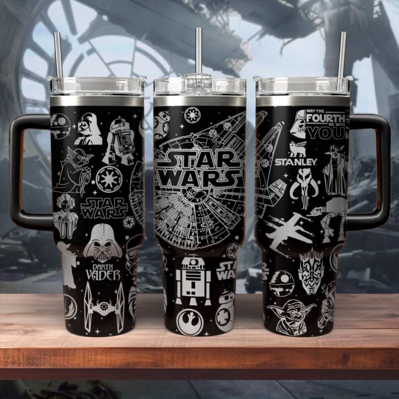 Star Wars Movies Custom Stanley Quencher 40oz Stainless Steel Tumbler With Handle - Threewoofs