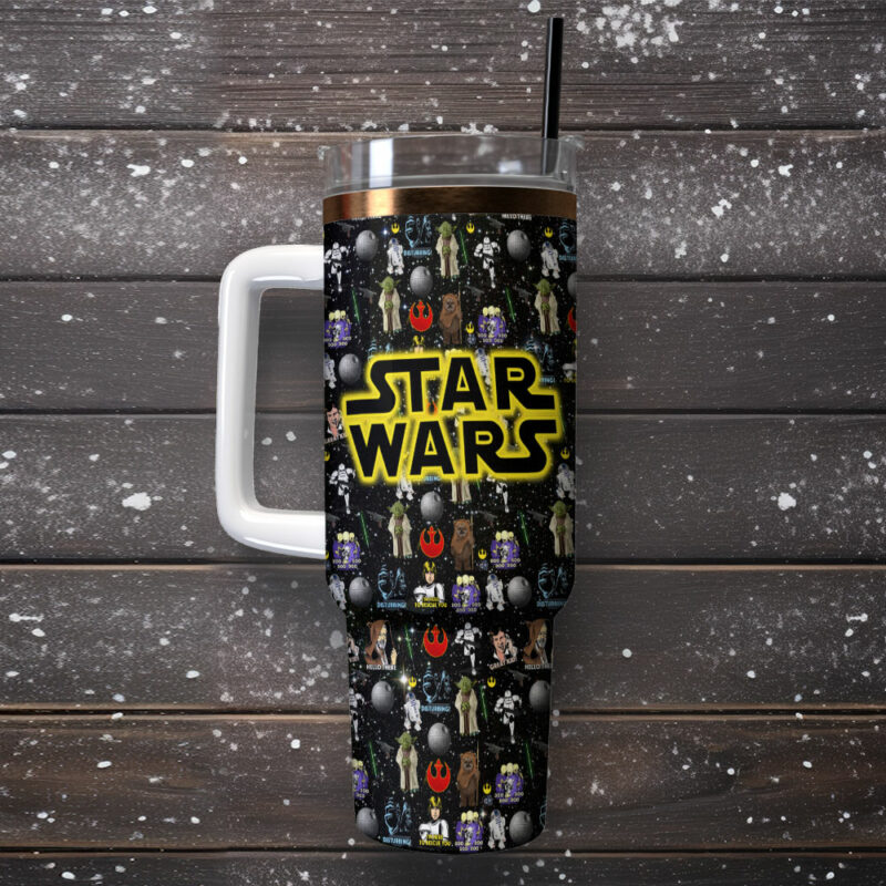 Star Wars Movies Custom Stanley Quencher 40oz Stainless Steel Tumbler With Handle - Threewoofs - Image 2