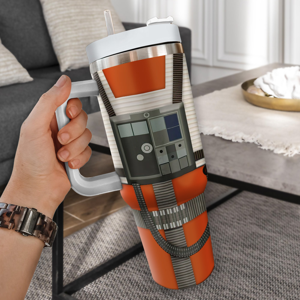 Star Wars X-Wing Pilot Travel Mug - Insulated with Handle & Straw - Image 3