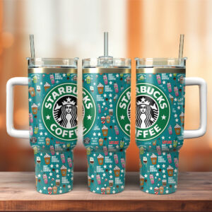 Starbucks Coffee Custom Stanley Quencher 40oz Stainless Steel Tumbler With Handle - Threewoofs