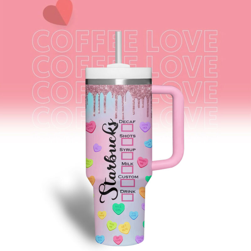 Starbucks Drinks Custom Stanley Quencher 40oz Stainless Steel Tumbler With Handle - Threewoofs - Image 3