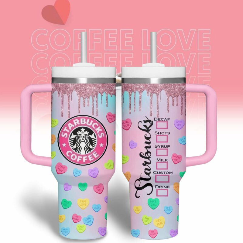 Starbucks Drinks Custom Stanley Quencher 40oz Stainless Steel Tumbler With Handle - Threewoofs