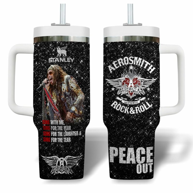 Steven Tyler Aerosmith Music Custom Stanley Quencher 40oz Stainless Steel Tumbler With Handle - Threewoofs - Image 2