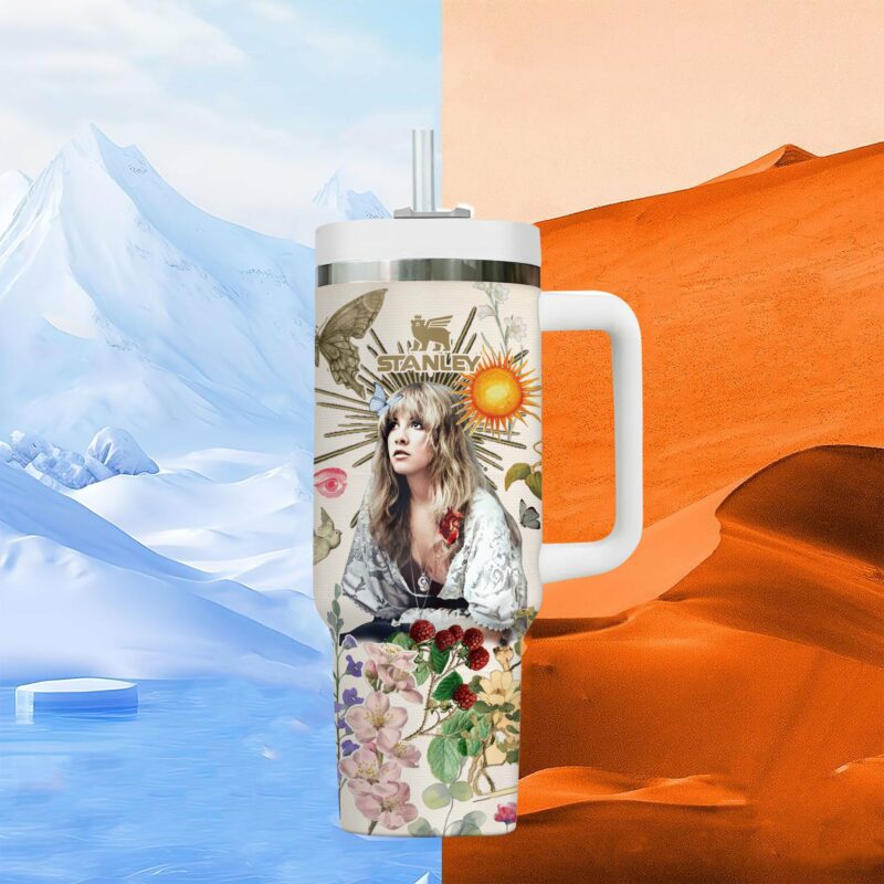 Stevie Nicks Music Custom Stanley Quencher 40oz Stainless Steel Tumbler With Handle - Threewoofs - Image 3