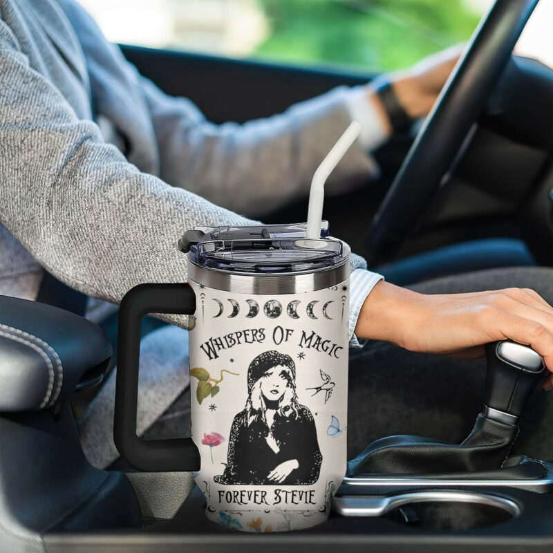 Stevie Nicks Music Custom Stanley Quencher 40oz Stainless Steel Tumbler With Handle - Threewoofs - Image 5