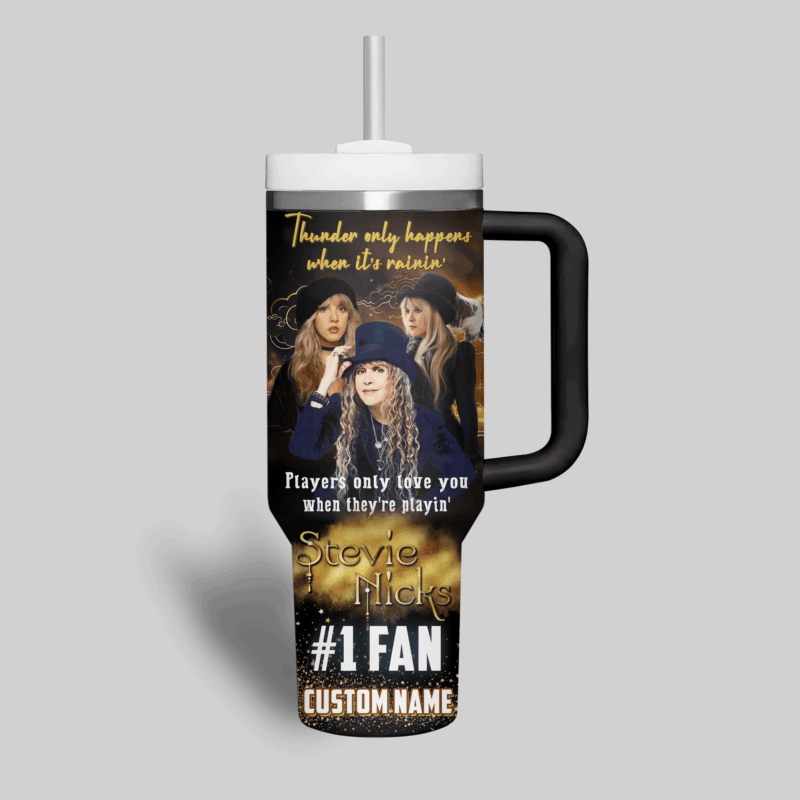 Stevie Nicks Music Custom Stanley Quencher 40oz Stainless Steel Tumbler With Handle - Threewoofs - Image 3