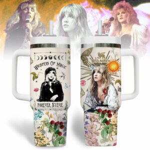 Stevie Nicks Music Custom Stanley Quencher 40oz Stainless Steel Tumbler With Handle - Threewoofs
