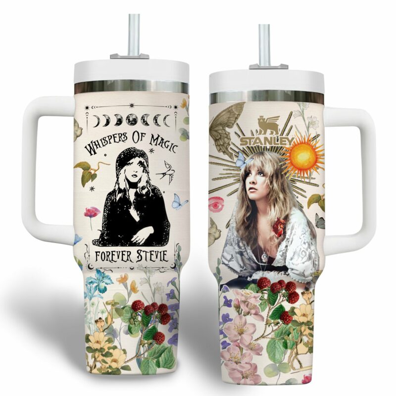 Stevie Nicks Music Custom Stanley Quencher 40oz Stainless Steel Tumbler With Handle - Threewoofs - Image 2