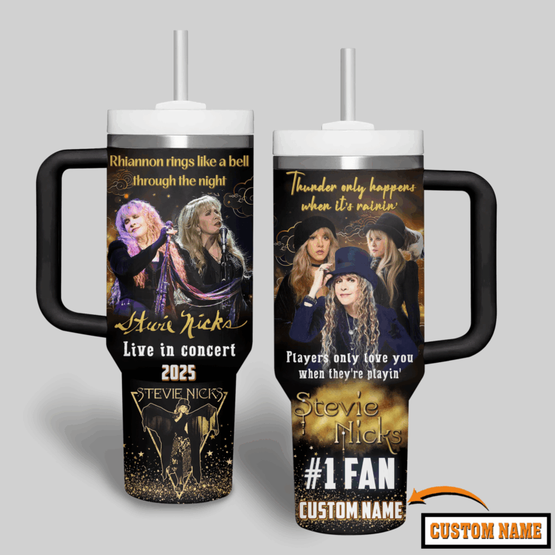 Stevie Nicks Music Custom Stanley Quencher 40oz Stainless Steel Tumbler With Handle - Threewoofs - Image 2