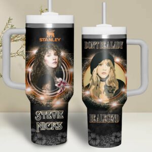 Stevie Nicks Music Custom Stanley Quencher 40oz Stainless Steel Tumbler With Handle - Threewoofs
