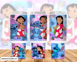 Colorful Lilo and Stitch Tumbler with Straw - Perfect for Fans and Everyday Use