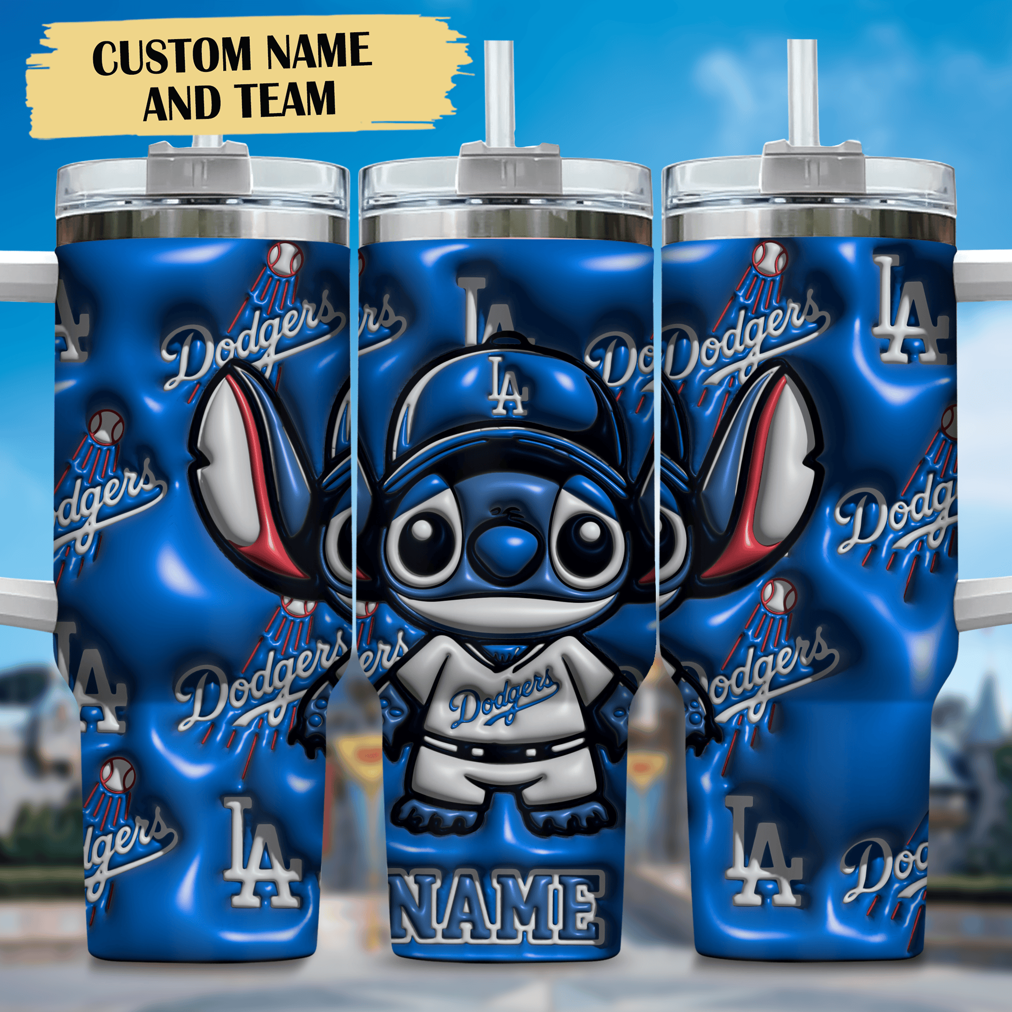 Customizable LA Dodgers Tumbler - Personalized Name & Team Design