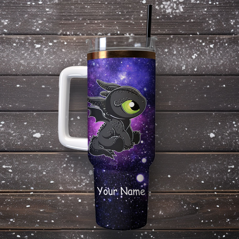 Personalized Galaxy Tumbler with Cute Cartoon Designs - Custom Name - Image 4
