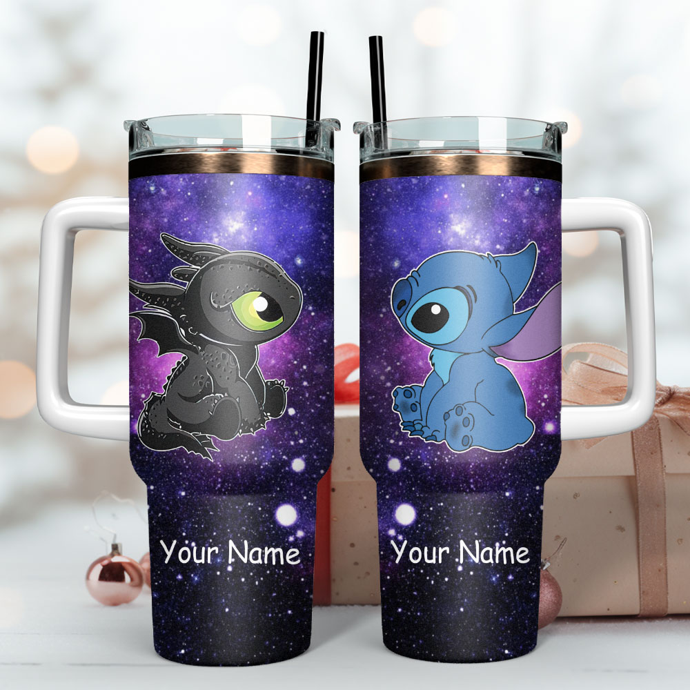 Personalized Galaxy Tumbler with Cute Cartoon Designs - Custom Name - Image 3