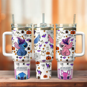 Cute Halloween-Themed Travel Mug with Handle | Double-Wall Insulation | 40oz