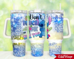 Cute Blue Character Tumbler with Handle - Fun and Stylish Drinkware
