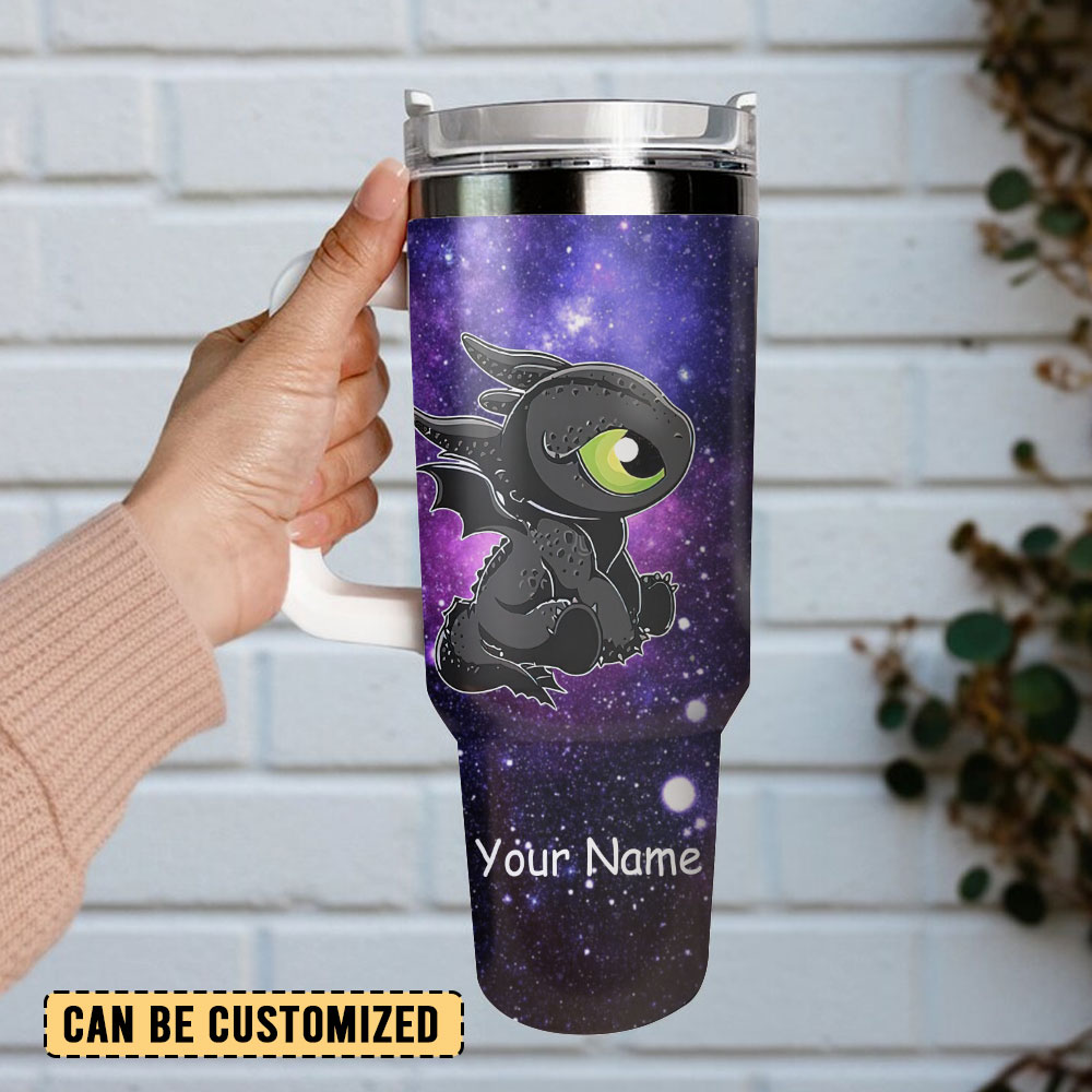 Personalized Galaxy Tumbler with Cute Cartoon Designs - Custom Name - Image 2