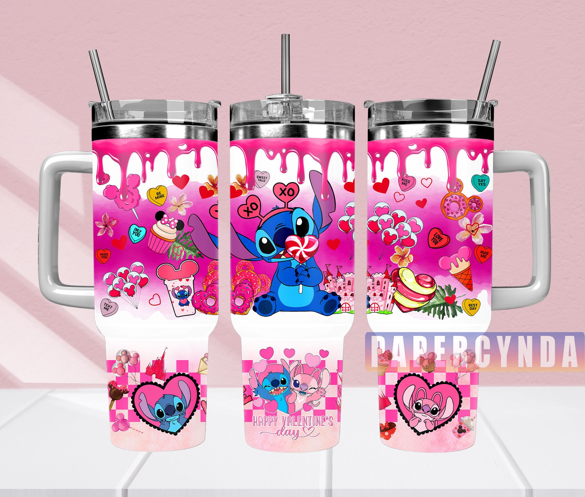 Cute Valentine Themed Tumbler with Straw - Perfect Gift for Loved Ones