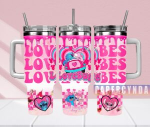 Valentine's Day LoveBug Tumbler with Straw - Cute & Romantic Design