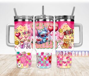 Cute Cupid Vibes Tumbler with Straw - Valentine's Day Love Design