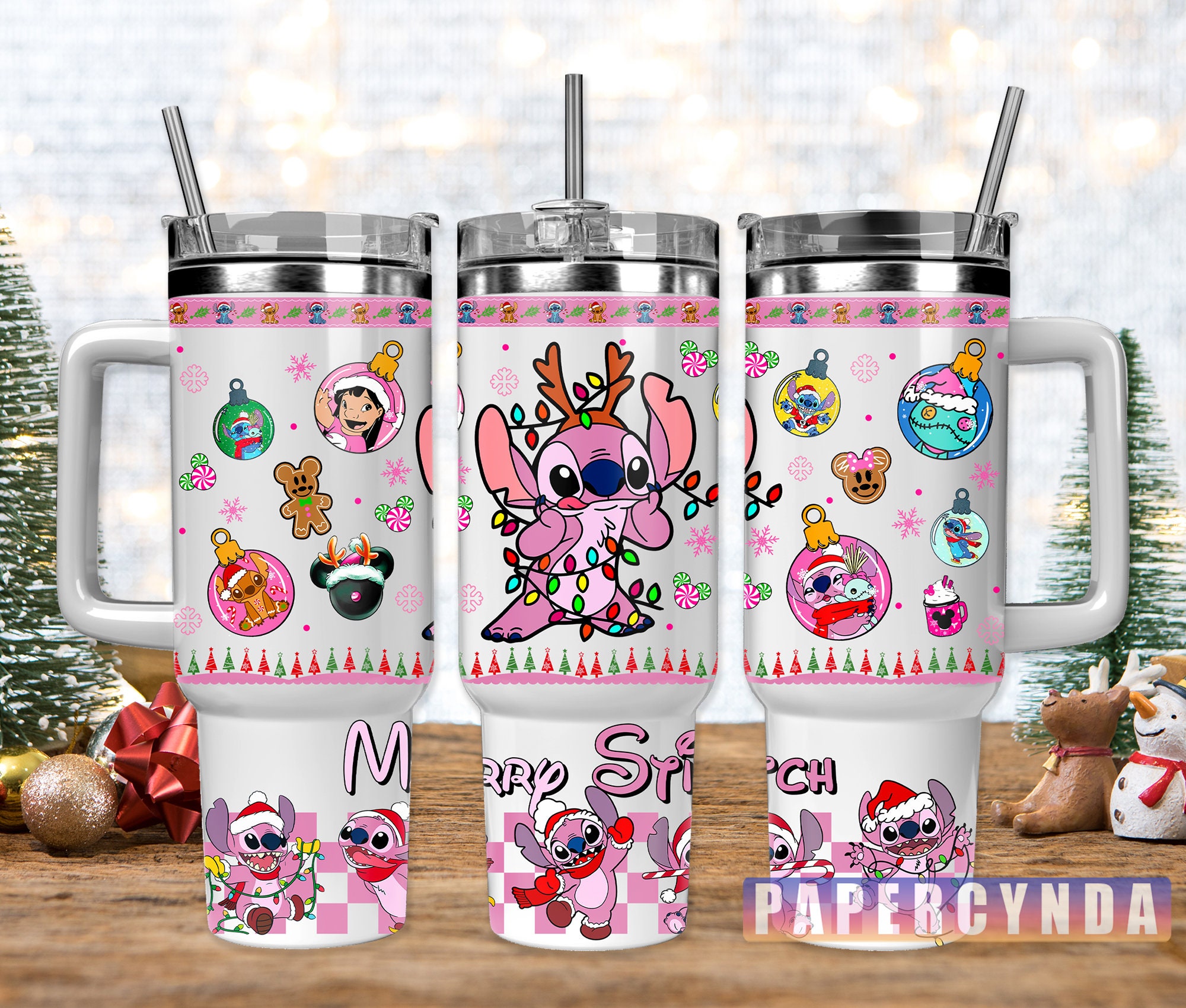 Festive Holiday Tumblers with Cute Character Design for Christmas Joy