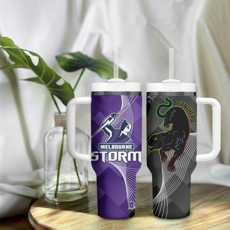 Storm And Panthers Rugby 2024 Go Champions Grand Final Dynamic Style Custom Stanley Quencher 40oz Stainless Steel Tumbler With Handle - Threewoofs - Image 9