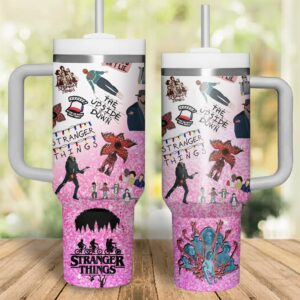 Stranger Things Movies Custom Stanley Quencher 40oz Stainless Steel Tumbler With Handle - Threewoofs