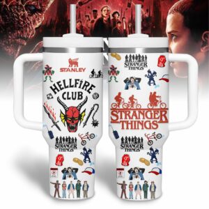 Stranger Things Movies Custom Stanley Quencher 40oz Stainless Steel Tumbler With Handle - Threewoofs
