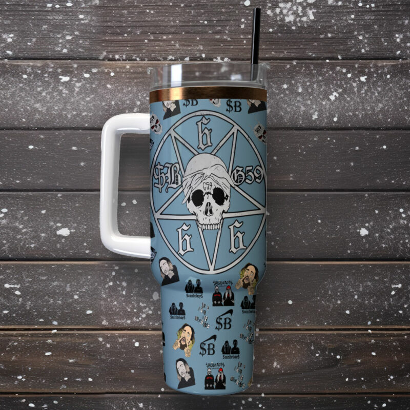 Suicideboys Music Custom Stanley Quencher 40oz Stainless Steel Tumbler With Handle - Threewoofs - Image 2