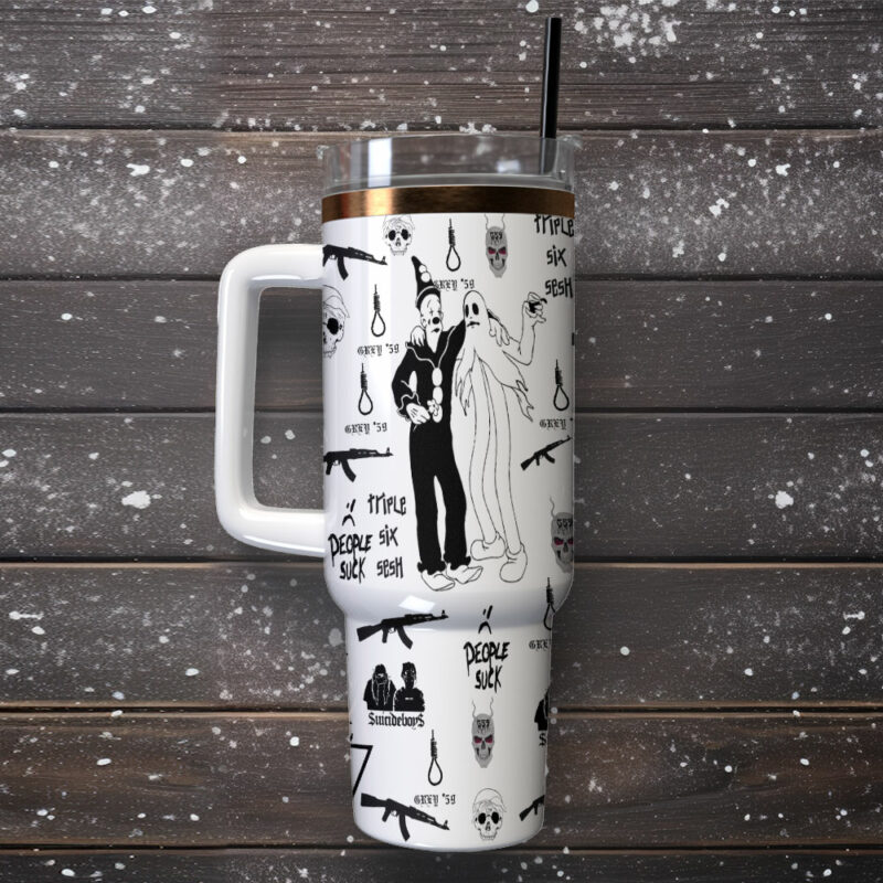 Suicideboys Music Custom Stanley Quencher 40oz Stainless Steel Tumbler With Handle - Threewoofs - Image 2