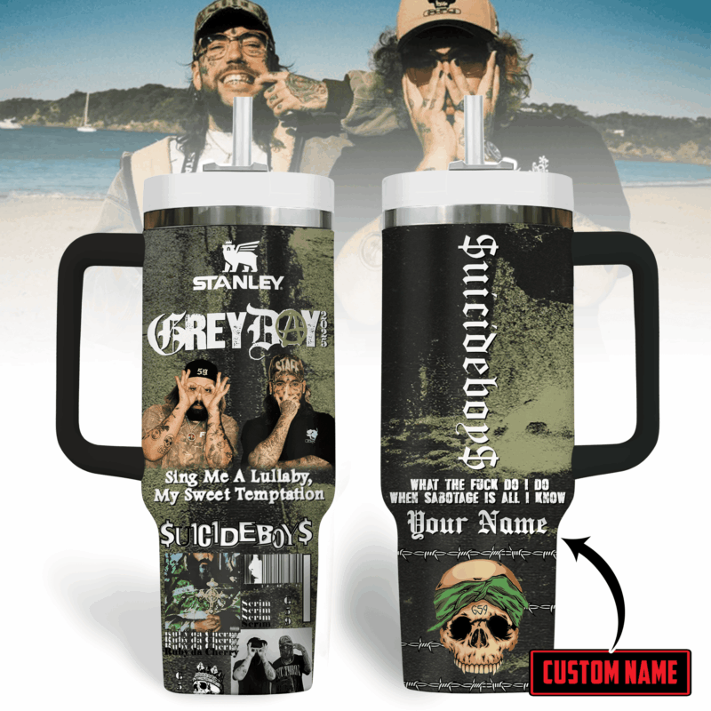 Suicideboys Music Custom Stanley Quencher 40oz Stainless Steel Tumbler With Handle - Threewoofs