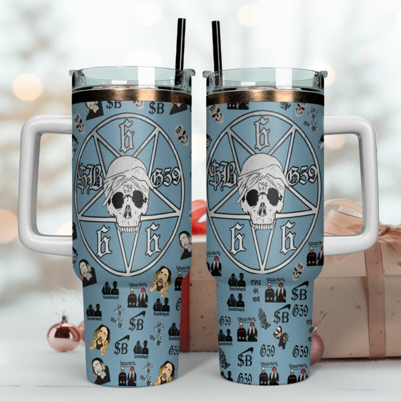 Suicideboys Music Custom Stanley Quencher 40oz Stainless Steel Tumbler With Handle - Threewoofs - Image 4