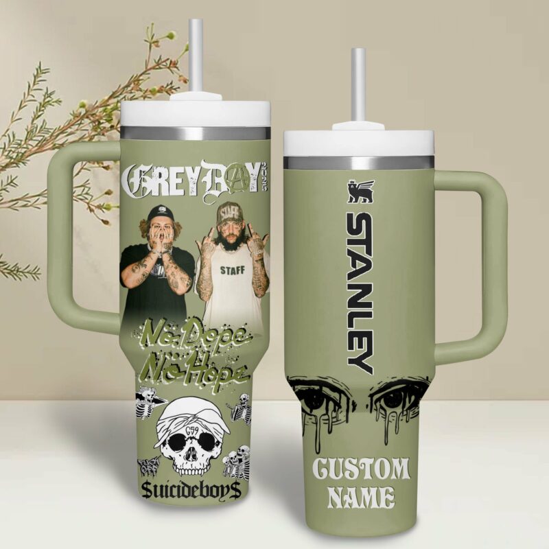 Suicideboys Music Custom Stanley Quencher 40oz Stainless Steel Tumbler With Handle - Threewoofs
